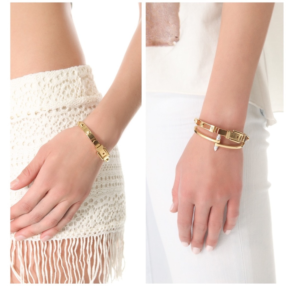 Michael Kors gold buckle bangle bracelet. - Picture 2 of 7